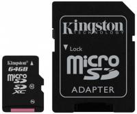 Kingston microSDXC 64Gb Class 10 + adapter