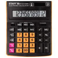 Staff Калькулятор настольный "Plus STF-333-BKRG", 12 разрядов, 200x154 мм, цвет черно-оранжевый