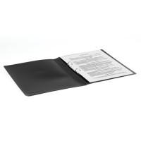 BRAUBERG Папка на 2-х кольцах "Office", 25 мм, черная, до 170 листов, 0,5 мм