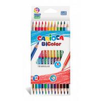 Carioca Набор цветных деревянных двусторонних карандашей "Bicolor", 12 штук (24 цвета) + точилка