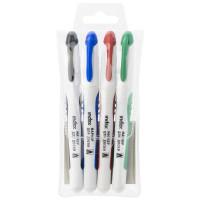 Index Набор маркеров для белой доски, 2 мм, цвет зеленый, красный, синий, черный, пулевидный наконечник, грип