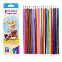 Сибирский кедр Карандаши цветные "Русский карандаш. Сказки", 18 цветов