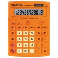 Staff Калькулятор настольный "STF-888-12-RG", 12 разрядов, двойное питание, 200х150 мм, цвет оранжевый