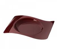 Buffet Набор тарелок одноразовых прямоугольных "Волна", бордовые, 6 штук (23х28 см)