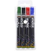 Index Набор маркеров для белой доски, 1-5 мм, 4 цвета, клиновидный наконечник