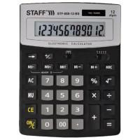 Staff Калькулятор настольный "STF-888-12-BS", 12 разрядов, 200х150 мм, цвет черный, серебристый