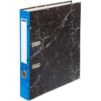 OfficeSpace Папка-регистратор "OfficeSpace", А4+, 50 мм, мрамор, черная, синий корешок