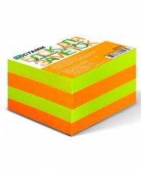 Стамм Блок для заметок, 70х70х40 мм, зеленый/оранжевый