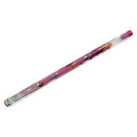 Crown Ручка гелевая "Люрекс", розовая, 1 мм