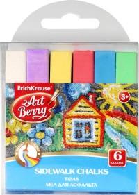 ErichKrause Мел для асфальта "ArtBerry", 6 цветов