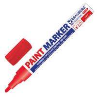 BRAUBERG Маркер-краска лаковый (paint marker) "Pro Plus", 2-4 мм, цвет красный, нитро-основа, алюминиевый корпус