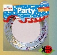 Paclan Набор бумажных тарелок  "Party. Decor", диаметр 23 см, 12 штук