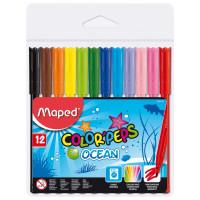 Maped Фломастеры с заблокированным пишущим узлом, смываемые "Color peps ocean", 12 цветов