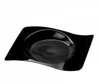 Buffet Набор тарелок одноразовых прямоугольных "Волна", черные, 6 штук (23х28 см)