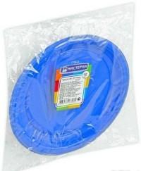 Мистерия (посуда) Набор тарелок одноразовых, синие, 12 штук (диаметр 21 см)