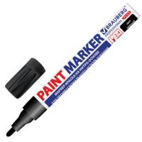 BRAUBERG Маркер-краска лаковый (paint marker) "Pro Plus", 2-4 мм, цвет черный, нитро-основа, алюминиевый корпус