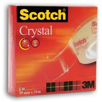 3M Лента канцелярская "Scotch Cristal 600", прозрачная, 19 мм х 33 м