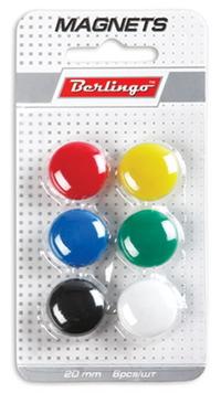 Berlingo Магниты для магнитно-маркерных досок, 2 см, 6 штук