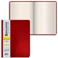 BRAUBERG Бизнес-блокнот "Income", А4, 128 листов, клетка, цвет обложки красный