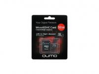QUMO Карта памяти Micro SDHC 32Gb class 10 UHS-I QM32GMICSDHC10U1 + SD adapter