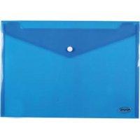 CENTRUM Папка-конверт на кнопке, пластиковая 0,16 мм, прозрачная, голубая, А4