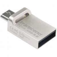 Transcend JetFlash 880 32Гб, Серебристый, металл, USB 3.0/microUSB