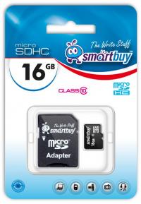 Smartbuy microSDHC 16Gb Class 10 + adapter