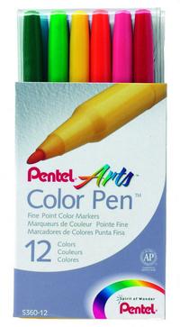 Pentel Фломастеры Color Pen, 12 цветов