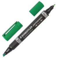 Staedtler Маркер перманентный, двухсторонний, круглый 0,6 мм скошенный 1,5-4 мм, зеленый