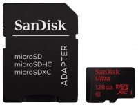 Sandisk Micro SecureDigital 128Gb  Ultra Imaging microSDXC class 10 UHS-1 + SD adapter (SDSDQUIN-128G-G4)
