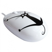 CBR Creative Mouse Crazy Cat White-Black+коврик USB