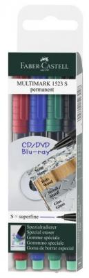 Faber-Castell Ручки капиллярные для письма на CD "Multimark 1523 S", 4 штуки