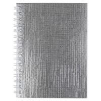 Hatber Блокнот на гребне "Metallic", А6, 80 листов, клетка, серебристый