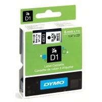 DYMO Картридж для этикет-принтеров LM150, LP350, PC II (6 мм x 7 м, белая лента, черный шрифт)