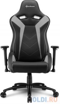Sharkoon Игровое кресло Elbrus 3 чёрно-серое (синтетическая кожа, регулируемый угол наклона, механизм качания)