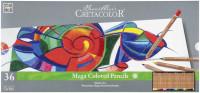 Cretacolor Набор цветных карандашей "Megacolor", 36 цветов (в металлической коробке)