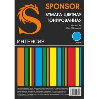 Sponsor Бумага цветная тонированная, А4, 80 г/м2, 100 листов, интенсивный синий