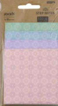 Hopax Блок для записей самоклеящийся "In Blooom", 4 пастельных цвета с рисунком по 20 листов
