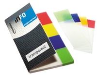 GLOBAL Блок-закладка с липким слоем, 4 цвета по 40 листов, 20x50 мм, прозрачные