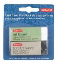 Derwent Набор каучуковых ластиков "Dual Eraser Pack", для всех типов карандашей, 2 штуки