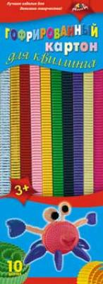 АппликА Цветной гофрокартон для квиллинга "Краб", 10 цветов