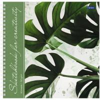 Hatber Скетчбук-тетрадь на гребне &quot;Тропические листья&quot;, А4, 60 листов