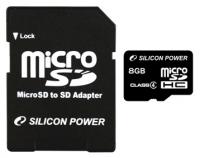 Silicon Power microSDHC 8Gb Class 4 + adapter