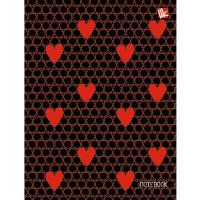 Канц-Эксмо Книга для записей "Орнамент. Красные сердечки", А6, 80 листов, клетка