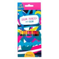 KiddieArt 12 цветных двусторонних карандашей (24 цвета)