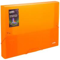 Index Папка на резинках "Colourplay Light", A4, 0,6 мм, корешок 40 мм, прозрачная, оранжевая