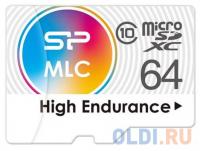 Silicon Power Флеш карта microSD 64GB High Endurance microSDXC Class 10 UHS-I U3 (SD адаптер), MLC