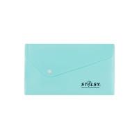 STILSY Папка-конверт на кнопке "Travel size", 13х23 см, неоновые цвета (цвет: мятный), арт. ST 231203