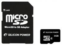 Silicon Power microsdhc 8gb class 10 + адаптер (sp008gbsth010v10-sp)