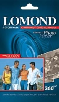 LOMOND Фотобумага  10x15 260г/м2 20л, Premium суперглянцевая (1103102)